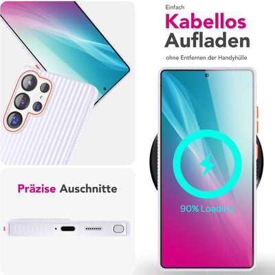 NALIA Matte Hardcase Hülle für Samsung Galaxy S25 Ultra – Anti-Fingerabdruck & Grip – NOVA (Strukturiertes Design) – Marke aus Berlin Violettblüte NALIA SlimFit Hülle