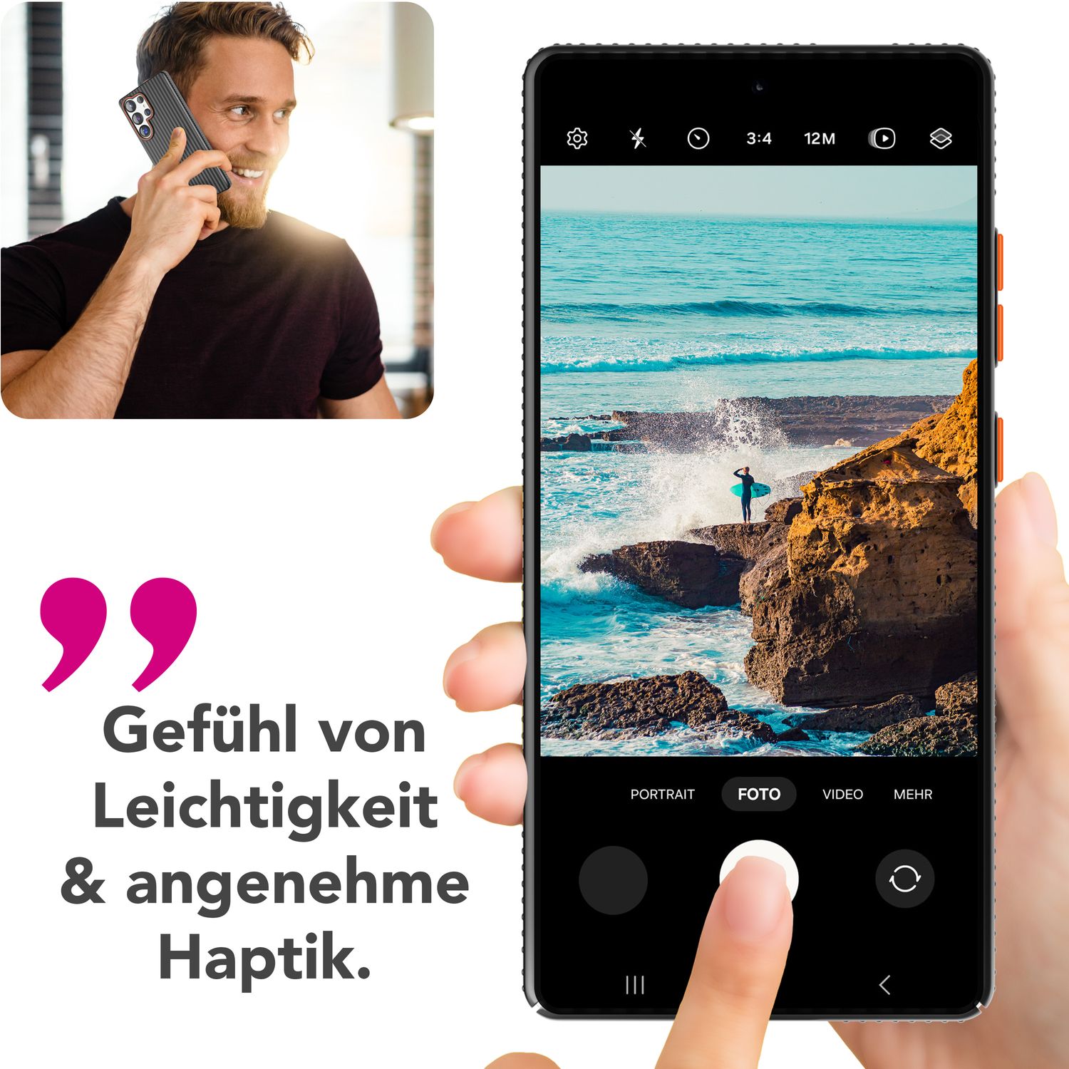 NALIA Nova für Samsung Galaxy S25 Ultra Hülle, Dünnes Hardcover in Metall Optik, mit Wellenstruktur Rillen Design, Rutschfeste Anti-Fingerabdruck Schutzhülle Mitternacht Schwarz NALIA SlimFit Hülle