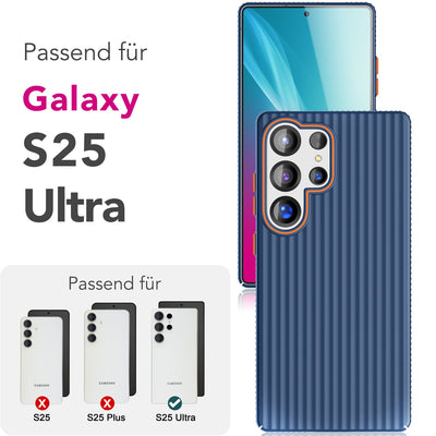 NALIA Matte Hardcase Hülle für Samsung Galaxy S25 Ultra – Anti-Fingerabdruck & Grip – NOVA (Strukturiertes Design) – Marke aus Berlin Tiefsee Blau NALIA SlimFit Hülle