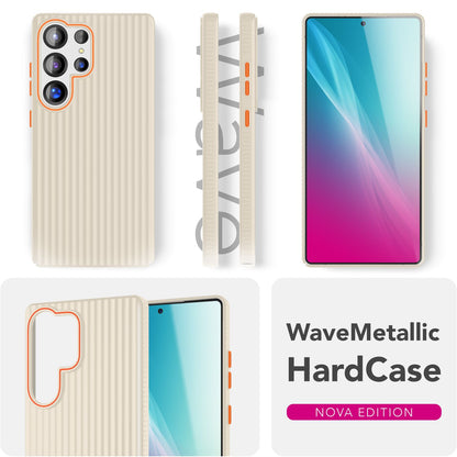 NALIA Nova für Samsung Galaxy S25 Ultra Hülle, Dünnes Hardcover in Metall Optik, mit Wellenstruktur Rillen Design, Rutschfeste Anti-Fingerabdruck Schutzhülle Stahlgrau NALIA SlimFit Hülle