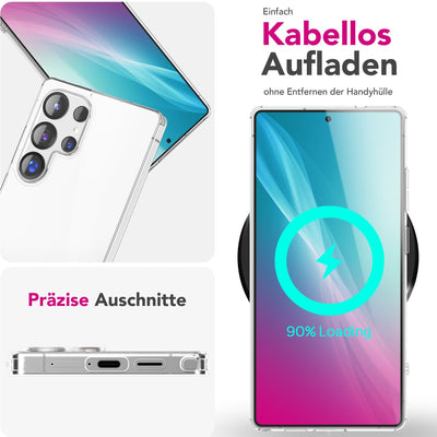 NALIA Transparente Hülle für Samsung Galaxy S25 Ultra – Anti-Gelb & Stoßfest – BLYSS (Rückseite in Glas-Optik) – Marke aus Berlin Default Title NALIA Transparente Hülle