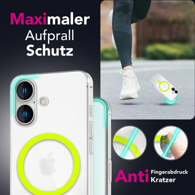 NALIA Ultra Slim Hardcase für iPhone 16 – MagSafe Kompatibel & Nachleuchtender Ring – THINIX GLOW (Matt-Transparent & 0,3mm Dünn) – Marke aus Berlin Default Title NALIA SlimFit Hülle