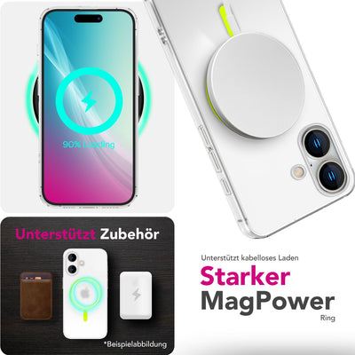 NALIA Ultra Slim Hardcase für iPhone 16 – MagSafe Kompatibel & Nachleuchtender Ring – THINIX GLOW (Matt-Transparent & 0,3mm Dünn) – Marke aus Berlin Default Title NALIA SlimFit Hülle