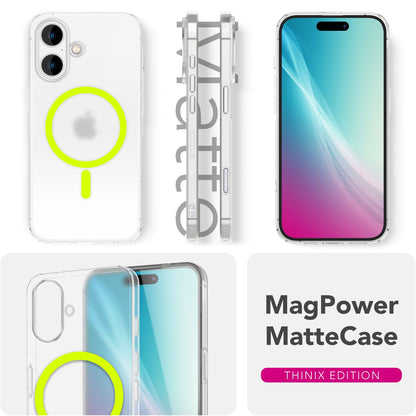 NALIA Thinix für iPhone 16 Hülle [für MagSafe], mit Glow Magnetring, Leuchtet im Dunkeln, 0,3mm Dünn, Ultraleicht & Mattiert, Milchig Transparent, Ultradünne Handyhülle Default Title NALIA SlimFit Hülle