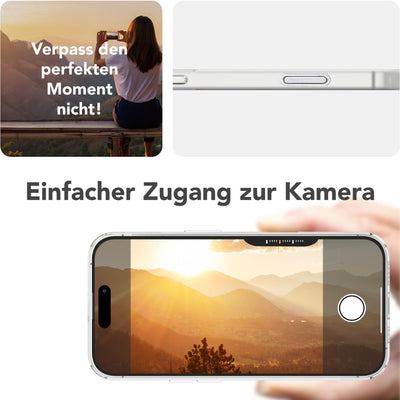 NALIA Ultra Slim Hardcase für iPhone 16 Pro – MagSafe Kompatibel & Nachleuchtender Ring – THINIX GLOW (Matt-Transparent & 0,3mm Dünn) – Marke aus Berlin Default Title NALIA SlimFit Hülle