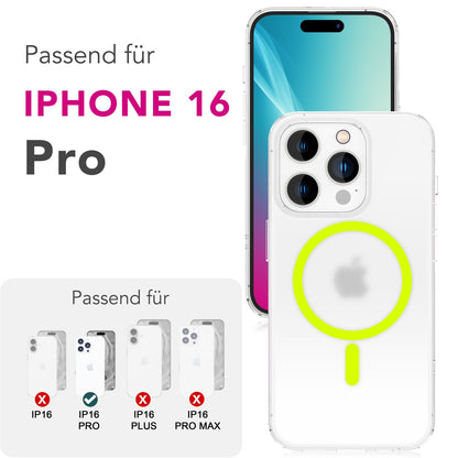 NALIA Thinix für iPhone 16 Pro Hülle [für MagSafe], Glow Magnetring Leuchtet im Dunkeln, Ultradünn 0,3mm, Milchiges Design, Mattierte Oberfläche, Ultra-Schlanke Handyhülle Default Title NALIA SlimFit Hülle