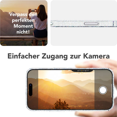 NALIA Glitzerhülle für iPhone 16 Pro – MagSafe kompatibel & Funkelnd – STARLITE (Klares Hybrid-Case mit Silikon-Rahmen & Anti-Gelb Rückseite) – Marke aus Berlin Default Title NALIA Protective Hülle