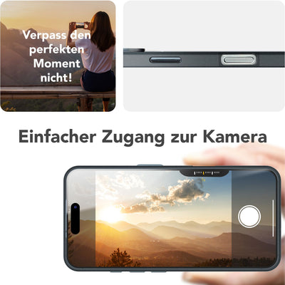 NALIA Magnet Hardcase für iPhone 16 Pro – Faltbarer Kamera-Stand – OVERLAND (Schutzhülle Matt & MagSafe Kompatibel) – Marke aus Berlin Titan Schwarz NALIA Protective Hülle