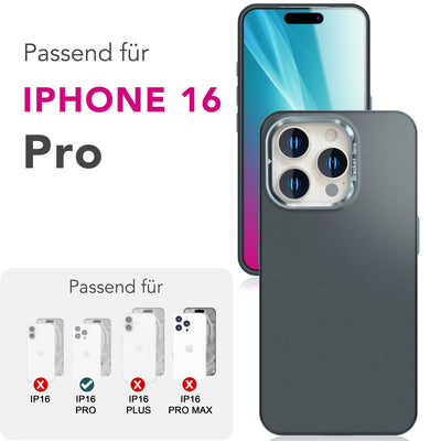 NALIA Magnet Hardcase für iPhone 16 Pro – Faltbarer Kamera-Stand – OVERLAND (Schutzhülle Matt & MagSafe Kompatibel) – Marke aus Berlin Titan Schwarz NALIA Protective Hülle