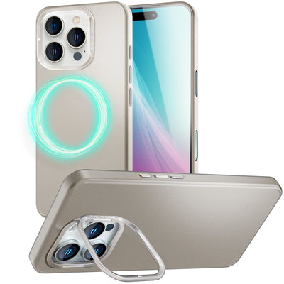 NALIA Magnet Hardcase für iPhone 16 Pro Max – Faltbarer Kamera-Stand – OVERLAND (Schutzhülle Matt & MagSafe Kompatibel) – Marke aus Berlin Titan Grau NALIA Protective Hülle