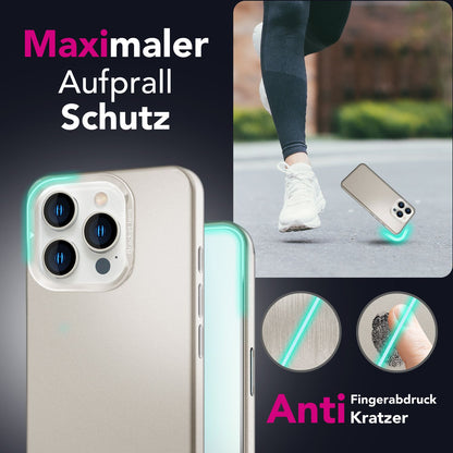 NALIA Overland für iPhone 16 Pro Max Hülle [für MagSafe], Ultra-Flaches Hardcase, Versteckter Magnetring, Kamera Kickstand, Leicht & Dünn, Mattiertes Finish Design Titan Grau NALIA Protective Hülle