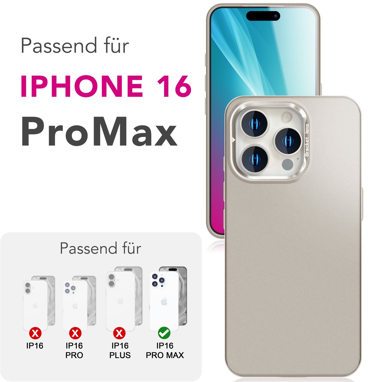 NALIA Overland für iPhone 16 Pro Max Hülle [für MagSafe], Ultra-Flaches Hardcase, Versteckter Magnetring, Kamera Kickstand, Leicht & Dünn, Mattiertes Finish Design Titan Grau NALIA Protective Hülle