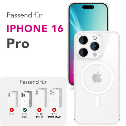NALIA Strive für iPhone 16 Pro Hülle [für MagSafe], Action Button Touch-Abdeckung, Integrierter Magnetring, Kristallklare Harte Rückseite & TPU-Rahmen, Stoßfest & Kratzsicher Default Title NALIA Protective Hülle