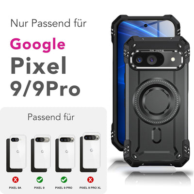 NALIA Magnetische Panzerhülle für Google Pixel 9 – MagSafe kompatibel & Kamera-Stand – GRANITE (Outdoor Schutzhülle Stoßfest) – Marke aus Berlin Sturmgrau NALIA Outdoor Hülle