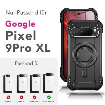 NALIA Magnetische Panzerhülle für Google Pixel 9 Pro XL – MagSafe kompatibel & Kamera-Stand – GRANITE (Outdoor Schutzhülle Stoßfest) – Marke aus Berlin Sturmgrau NALIA Outdoor Hülle