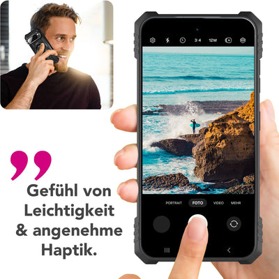 NALIA Magnetische Panzerhülle für Google Pixel 9 Pro XL – MagSafe kompatibel & Kamera-Stand – GRANITE (Outdoor Schutzhülle Stoßfest) – Marke aus Berlin Vulkanschwarz NALIA Outdoor Hülle