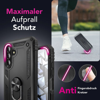 NALIA Panzerhülle für Samsung Galaxy A26 – Ring-Ständer 360° & Magnet-Halterung Kompatibel – RINGDEFEND (Stoßfestes Outdoor Case) – Marke aus Berlin Default Title NALIA Outdoor Hülle