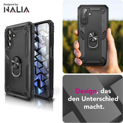 NALIA Panzerhülle für Samsung Galaxy A26 – Ring-Ständer 360° & Magnet-Halterung Kompatibel – RINGDEFEND (Stoßfestes Outdoor Case) – Marke aus Berlin Default Title NALIA Outdoor Hülle