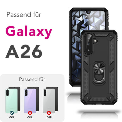 NALIA Panzerhülle für Samsung Galaxy A26 – Ring-Ständer 360° & Magnet-Halterung Kompatibel – RINGDEFEND (Stoßfestes Outdoor Case) – Marke aus Berlin Default Title NALIA Outdoor Hülle