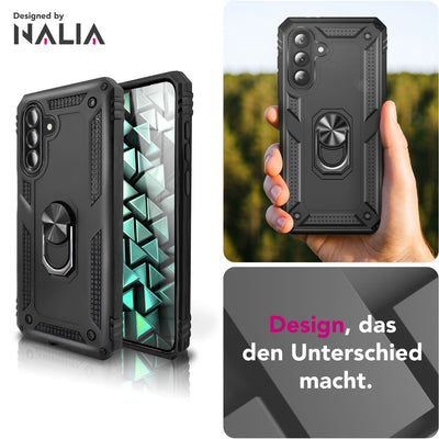 NALIA Panzerhülle für Samsung Galaxy A56 – Ring-Ständer 360° & Magnet-Halterung Kompatibel – RINGDEFEND (Stoßfestes Outdoor Case) – Marke aus Berlin Default Title NALIA Outdoor Hülle