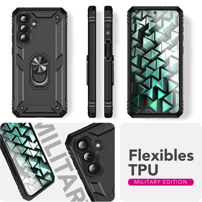 NALIA Panzerhülle für Samsung Galaxy A56 – Ring-Ständer 360° & Magnet-Halterung Kompatibel – RINGDEFEND (Stoßfestes Outdoor Case) – Marke aus Berlin Default Title NALIA Outdoor Hülle
