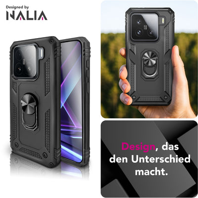 NALIA Panzerhülle für Xiaomi 15 – Ring-Ständer 360° & Magnet-Halterung Kompatibel – RINGDEFEND (Stoßfestes Outdoor Case) – Marke aus Berlin Default Title NALIA Outdoor Hülle