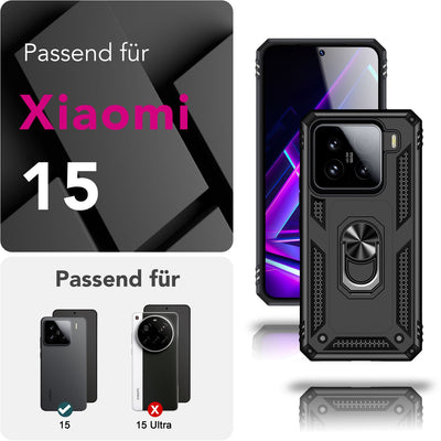 NALIA Panzerhülle für Xiaomi 15 – Ring-Ständer 360° & Magnet-Halterung Kompatibel – RINGDEFEND (Stoßfestes Outdoor Case) – Marke aus Berlin Default Title NALIA Outdoor Hülle