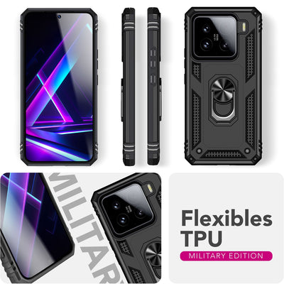 NALIA Panzerhülle für Xiaomi 15 – Ring-Ständer 360° & Magnet-Halterung Kompatibel – RINGDEFEND (Stoßfestes Outdoor Case) – Marke aus Berlin Default Title NALIA Outdoor Hülle