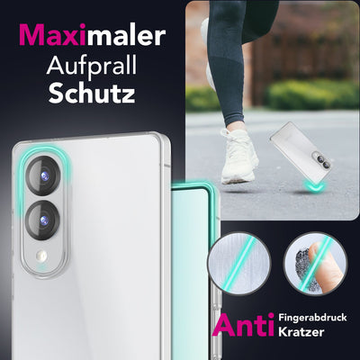 NALIA Transparente Silikonhülle für Samsung Galaxy S25 Edge – Anti-Gelb & Rutschfest – GLAZE (Handyhülle Kristallklar, Schlank & Stoßfest) – Marke aus Berlin Default Title NALIA Transparente Hülle