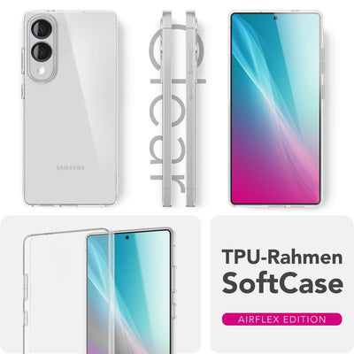 NALIA Transparente Silikonhülle für Samsung Galaxy S25 Edge – Anti-Gelb & Rutschfest – GLAZE (Handyhülle Kristallklar, Schlank & Stoßfest) – Marke aus Berlin Default Title NALIA Transparente Hülle