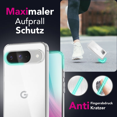 NALIA Transparente Silikonhülle für Google Pixel 9 – Anti-Gelb & Rutschfest – GLAZE (Handyhülle Kristallklar, Schlank & Stoßfest) – Marke aus Berlin Default Title NALIA Transparente Hülle