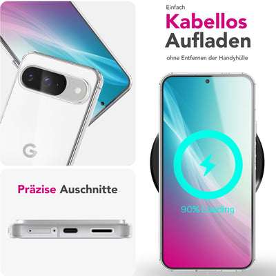 NALIA Transparente Silikonhülle für Google Pixel 9 – Anti-Gelb & Rutschfest – GLAZE (Handyhülle Kristallklar, Schlank & Stoßfest) – Marke aus Berlin Default Title NALIA Transparente Hülle