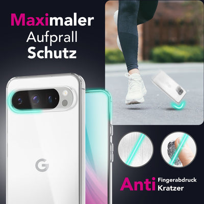 NALIA Transparente Silikonhülle für Google Pixel 9 Pro XL – Anti-Gelb & Rutschfest – GLAZE (Handyhülle Kristallklar, Schlank & Stoßfest) – Marke aus Berlin Default Title NALIA Transparente Hülle