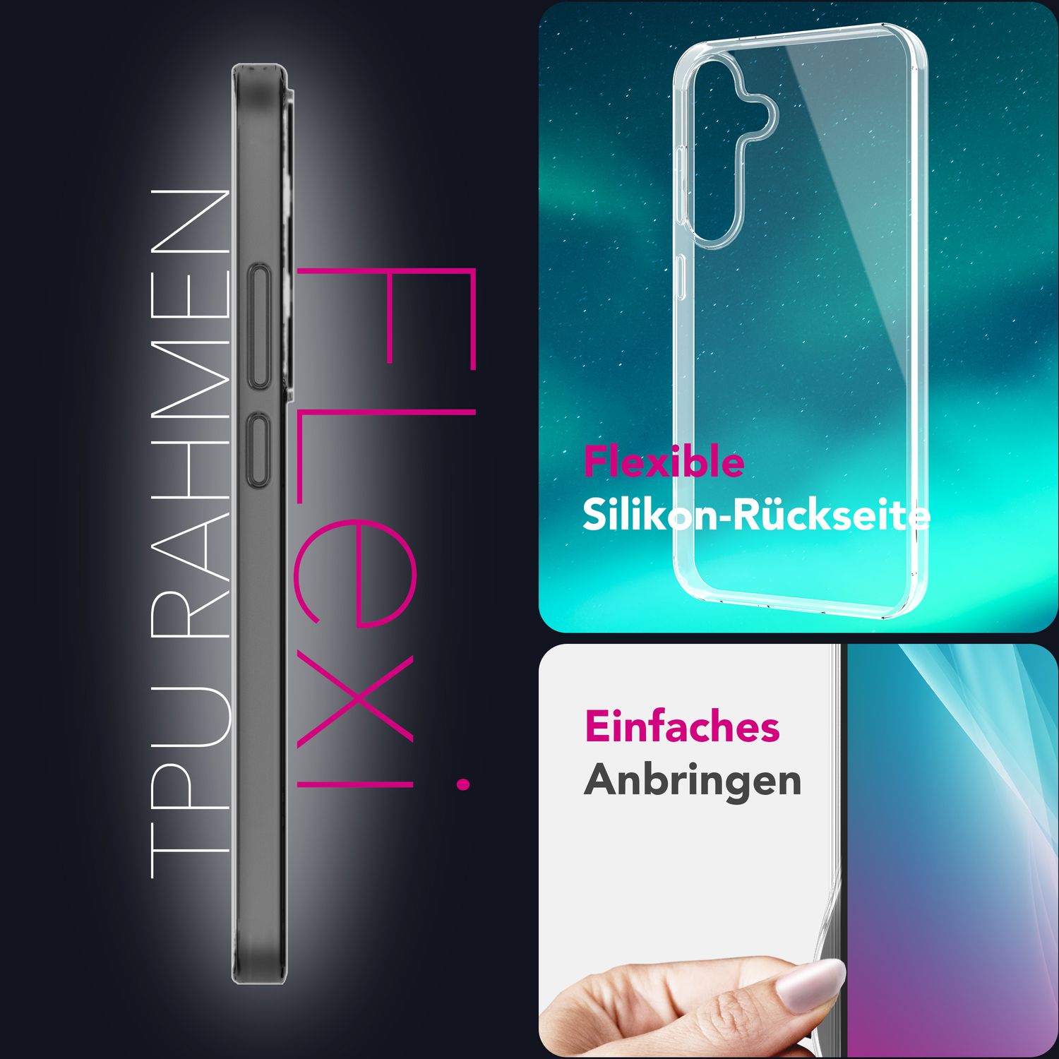 NALIA AirFlex Hülle für Samsung Galaxy A36 / Galaxy A56 – Klare TPU Silikon Schutzhülle, Flexibel & Schlank, Alltagsschutz Cover gegen Kratzer, Transparente Dezente Handyhülle Default Title NALIA Transparente Hülle