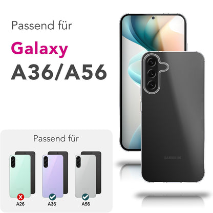 NALIA AirFlex Hülle für Samsung Galaxy A36 / Galaxy A56 – Klare TPU Silikon Schutzhülle, Flexibel & Schlank, Alltagsschutz Cover gegen Kratzer, Transparente Dezente Handyhülle Default Title NALIA Transparente Hülle