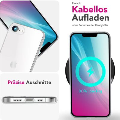 NALIA Transparente Silikonhülle für iPhone 16e / 17e – Anti-Gelb & Rutschfest – GLAZE (Handyhülle Kristallklar, Schlank & Stoßfest) – Marke aus Berlin Default Title NALIA Transparente Hülle
