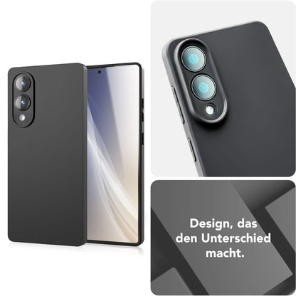 NALIA Strider Hülle für Samsung Galaxy S25 Edge – Schwarze Silikonhülle, Dünn & Schlank, Mattiert, Eingelassene Tasten-Kappen, Erhöhter Staubschutz, Strapazierfähig & Flexibel