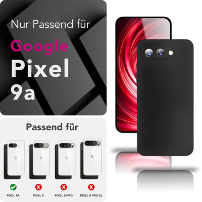 NALIA Matte Silikonhülle für Google Pixel 9a – Slim, Schwarz & Rutschfest – STRIDER (Soft Case, Kameraschutz & Stoßfest) – Marke aus Berlin Default Title NALIA SlimFit Hülle