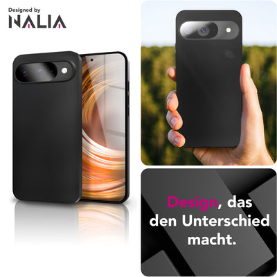 NALIA Matte Silikonhülle für Google Pixel 9 – Slim, Schwarz & Rutschfest – STRIDER (Soft Case, Kameraschutz & Stoßfest) – Marke aus Berlin Default Title NALIA SlimFit Hülle