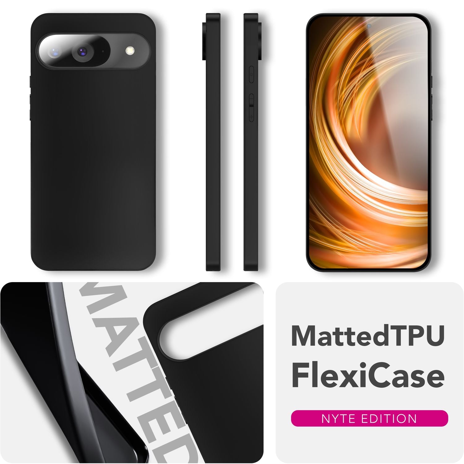 NALIA Strider Hülle für Google Pixel 9 – Schlankes 1,28mm TPU Cover in Matt-Schwarz, Handyhülle mit Soft-Touch Finish & Staubschutz-Tasten, Strapazierfähig, Kratzfeste Schutzhülle Default Title NALIA SlimFit Hülle