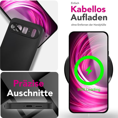 NALIA Strider Hülle für Google Pixel 9 Pro XL – Schwarze 1,28mm TPU Handyhülle im mattierten Blackout Look, Dünnes Cover mit Staubschutz-Tasten, Fingerabdruckarm, Ultra-Slim Case Default Title NALIA SlimFit Hülle