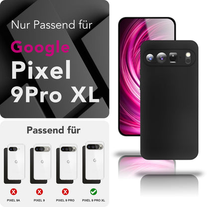 NALIA Strider Hülle für Google Pixel 9 Pro XL – Schwarze 1,28mm TPU Handyhülle im mattierten Blackout Look, Dünnes Cover mit Staubschutz-Tasten, Fingerabdruckarm, Ultra-Slim Case Default Title NALIA SlimFit Hülle