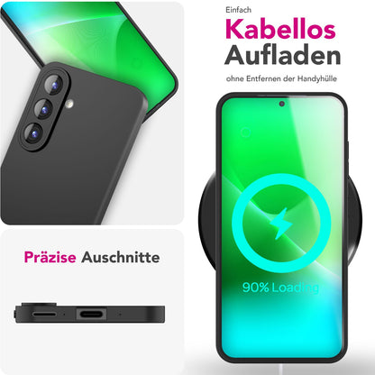 NALIA Strider Hülle für Samsung Galaxy A56 – 1,28mm Dünnes TPU Case in Schwarz, Handyhülle mit Matt-Beschichtung, Fingerabdruckarm, Staubschutz-Tasten, Alltagstaugliches Softcase