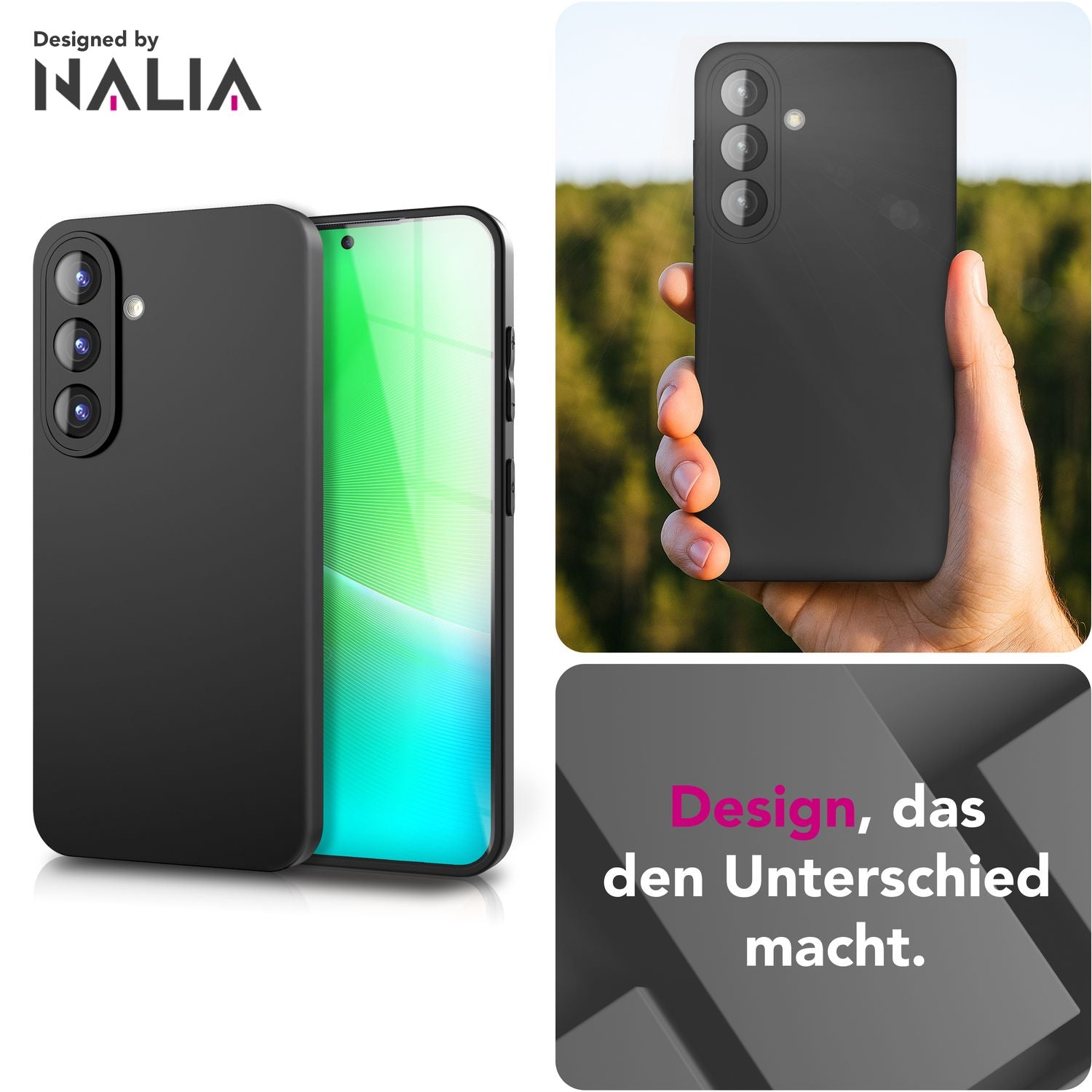 NALIA Strider Hülle für Samsung Galaxy A56 – 1,28mm Dünnes TPU Case in Schwarz, Handyhülle mit Matt-Beschichtung, Fingerabdruckarm, Staubschutz-Tasten, Alltagstaugliches Softcase