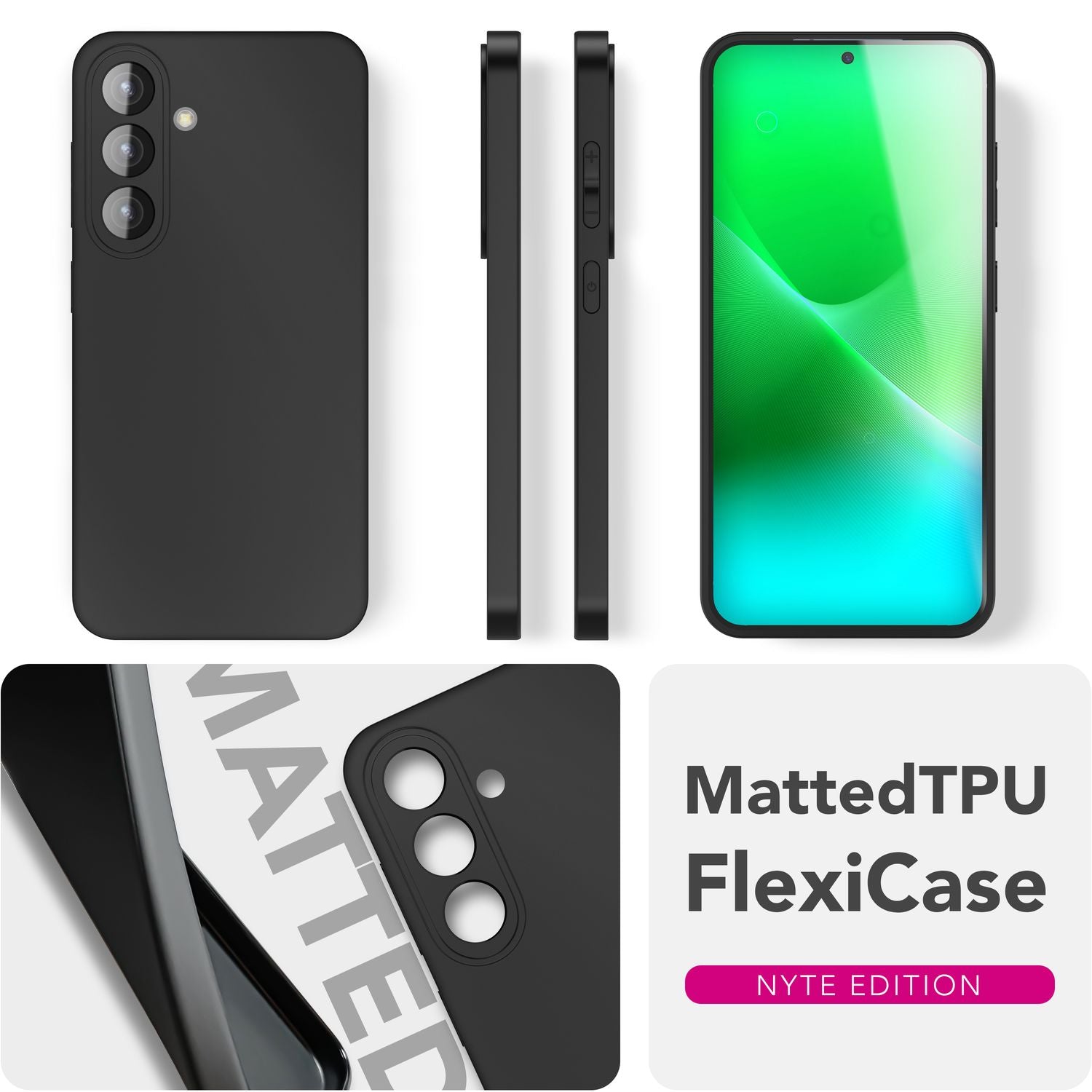 NALIA Strider Hülle für Samsung Galaxy A56 – 1,28mm Dünnes TPU Case in Schwarz, Handyhülle mit Matt-Beschichtung, Fingerabdruckarm, Staubschutz-Tasten, Alltagstaugliches Softcase