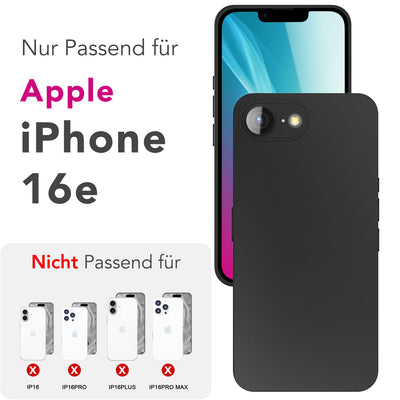 NALIA Matte Silikonhülle für iPhone 16e / 17e – Slim, Schwarz & Rutschfest – STRIDER (Soft Case, Kameraschutz & Stoßfest) – Marke aus Berlin Default Title NALIA SlimFit Hülle