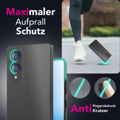 NALIA Ultra Slim Hardcase für Samsung Galaxy S25 Edge – Matt & 0.3mm Dünn – PHANTOM (Dünnes Cover & Kamera-Vollschutz) – Marke aus Berlin Schwarz Opak NALIA SlimFit Hülle