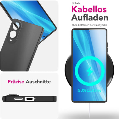 NALIA Ultra Slim Hardcase für Samsung Galaxy S25 Edge – Matt & 0.3mm Dünn – PHANTOM (Dünnes Cover & Kamera-Vollschutz) – Marke aus Berlin Schwarz Opak NALIA SlimFit Hülle