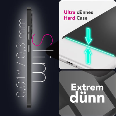 NALIA Ultra Slim Hardcase für Samsung Galaxy S25 Edge – Matt & 0.3mm Dünn – PHANTOM (Dünnes Cover & Kamera-Vollschutz) – Marke aus Berlin Schwarz Opak NALIA SlimFit Hülle