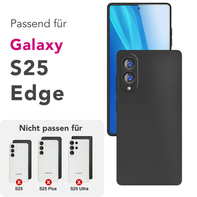 NALIA Ultra Slim Hardcase für Samsung Galaxy S25 Edge – Matt & 0.3mm Dünn – PHANTOM (Dünnes Cover & Kamera-Vollschutz) – Marke aus Berlin Schwarz Opak NALIA SlimFit Hülle
